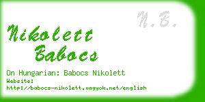 nikolett babocs business card